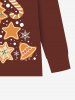 Men's Christmas Tree Bell Gingerbread Candy Snowflake Print Plus Size Matching Pajama Set - Rouge brique 