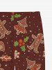 Men's Christmas Tree Bell Gingerbread Candy Snowflake Print Plus Size Matching Pajama Set - Rouge brique 