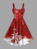 Glitter Christmas Snowflake Ball Print Plus Size Matching Outfit For Couples -  