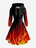 Ombre Fire Flame Print Plus Size Matching Outfit For Couples -  