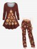 Matching Tree Bells Gingerbread Candy Snowflake Christmas Pajamas for Couples Sleepwear Set -  