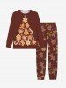 Matching Tree Bells Gingerbread Candy Snowflake Christmas Pajamas for Couples Sleepwear Set -  