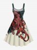 Octopus Flowers Print Plus Size Matching Hawaii Beach Outfit For Couples -  
