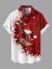 Christmas Elk Snowflake Colorblock Print Plus Size Matching Outfit For Couples -  