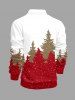 Christmas Tree Snowflake Moon Colorblock Print Plus Size Matching Outfit For Couples -  