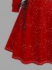 Christmas Tree Snowflake Moon Colorblock Print Plus Size Matching Outfit For Couples -  