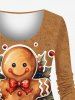Christmas Gingerbread Holly Fruit Leaf Print Plus Size Matching Set -  