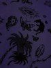 Coconut Tree Insect Spider Flocking Lace Up Cold Shoulder Crisscross Layered A Line Dress -  