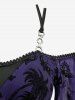 Coconut Tree Insect Spider Flocking Lace Up Cold Shoulder Crisscross Layered A Line Dress -  