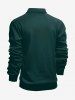 Polo à manches longues grande taille pour homme, imprimé sapin de Noël, boules, étoiles et Père Noël - Vert 3XL