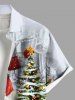 Chemise à boutons et poche pour homme, grande taille, motif sapin de Noël, Père Noël, élan et écureuil - Blanc XL