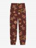 Plus Size Men's Christmas Tree Bell Gingerbread Candy Snowflake Print Jogger Pants -  
