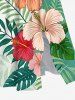 Robe midi trapèze grande taille à imprimé floral tropical et hibiscus, style hawaïen, avec poches fendues - Vert L