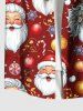Chemise à poches boutonnées grande taille pour homme, imprimée de boules de Noël, flocons de neige et Père Noël. Motif : bonbons. - Rouge Vineux S