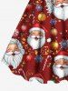 Plus Size Christmas Ball Snowflake Santa Claus Candy Print A Line Dress -  
