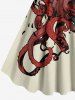 Robe débardeur hawaïenne à imprimé pieuvre et fleurs grande taille - café lumière 6X