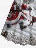 Plus Size Christmas Tree Santa Claus Elk Snowflake Print Cinched Dress -  