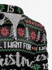 Plus Size Christmas Tree Snowflake Knitting 3D Print Zipper Polo Shirt For Men -  