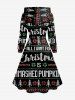 Plus Size Christmas Tree Snowflake Knitting 3D Print Lace Up Drawstring Hoodie Dress -  
