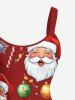 Christmas Ball Snowflake Santa Claus Candy Print Plus Size Matching Outfit For Couples -  
