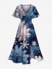 Christmas Snowflake Galaxy Print Plus Size Matching Outfit For Couples -  