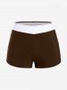Maillot de bain tankini grande taille à imprimé tête de mort et rose, avec anneaux et shorty croisé. - Couleur Caramel 3X | US 22-24
