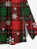 Christmas Tree Snowflake Santa Claus Microphone Print Pullover Hoodie and Skirt Plus Size Matching Set -  