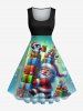 Christmas Santa Claus Penguin Snowflake Print Plus Size Matching Outfit For Couples -  