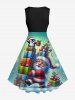 Christmas Santa Claus Penguin Snowflake Print Plus Size Matching Outfit For Couples -  