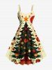 Christmas Tree Light Ball Snowflake Flowers Print Plus Size Matching Outfit For Couples -  