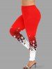 Christmas Snowflake Ombre Colorblock Print Plus Size Matching Set -  