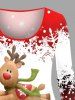 Christmas Snowflake Ombre Colorblock Print Plus Size Matching Set -  