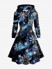 Christmas Snowflake Galaxy Swirl Print Plus Size Matching Outfit For Couples -  