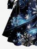Christmas Snowflake Galaxy Swirl Print Plus Size Matching Outfit For Couples -  