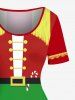 Christmas Stocking Snowflake Candy Guard Costume Print Plus Size Matching Outfit For Couples -  