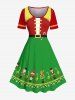Christmas Stocking Snowflake Candy Guard Costume Print Plus Size Matching Outfit For Couples -  