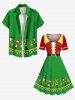 Christmas Stocking Snowflake Candy Guard Costume Print Plus Size Matching Outfit For Couples -  