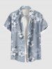 Flowers Leaf Print Plus Size Matching Hawaii Beach Outfit For Couples -  