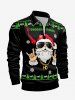 Christmas Tree Snowflake Santa Claus Microphone Print Plus Size Matching Outfit For Couples -  