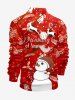 Polo à fermeture éclair grande taille pour homme, imprimé boules de Noël, élans, bonbons et bonhommes de neige - Rouge XL