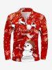 Polo à fermeture éclair grande taille pour homme, imprimé boules de Noël, élans, bonbons et bonhommes de neige - Rouge XL