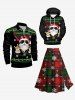 Plus Size Christmas Snowflake Plaid Print Split A Line Skirt -  