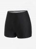 Plus Size Skull Rose Tie Dye Print Cinched Ruched Tie Boyshorts Tankini Swimsuit -  