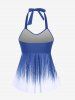 Plus Size Halter Backless Empire Waist Modest Boyshorts Tankini Swimsuit -  