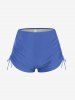 Plus Size Halter Backless Empire Waist Modest Boyshorts Tankini Swimsuit -  