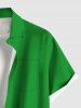 Plus Size Christmas Stocking Snowflake Candy Guard Print Buttons Pocket Shirt For Men -  