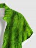 Plus Size Christmas Elf Claws Print Buttons Pocket Shirt For Men -  