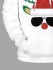 Plus Size Christmas Elk Sunglasses Print Pocket Drawstring Hoodie For Men -  