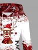 Plus Size Christmas Elk Snowflake Print Lace Up Drawstring Hoodie Dress - Rouge 6X
