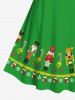 Plus Size Christmas Stocking Snowflake Candy Guard Costume Print Vintage Dress -  